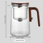 800ml Magic Glass Teapot, Dispenser Glass Teapot, Teapots with Water Filler and Strainer, Press Control Magic Glasses Teapots, Enchantipot Magics Pot for Wellness, Afternoon Tea - Image 9