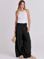 ANRABESS Women Linen Palazzo Pants Summer Boho Wide Leg High Waist Casual Lounge Pant 2025 Beach Travel Vacation Outfits - Image 6