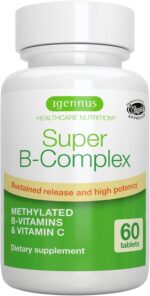 Igennus Super B-Complex Methylated B Vitamins, All Day Nutrient Delivery, Clean Label, MTHFR Supplement with Methylfolate & B12 Methylcobalamin, Vegan, Lab Verified, 60 Small Tablets - Image 2
