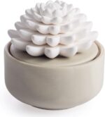 Airomé White Succulent, Porcelain Passive Essential Oil Diffuser (with 15ml Peppermint Essential Oil) – Non-Electric, Battery-Free, Improves Sleep, and Relieves Stress - Image 2