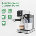 Espresso Machine 20 Bar, Touchscreen Espresso Maker with Automatic Milk Frother for Cappuccino Latte, Expresso Coffee Machine for Home with Dual Heating System and Dual Pump - Image 3
