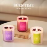 3 Soy Scented Candles for Women- 15OZ Candles for Home Scented with Crystals, Lavender/Vanilla/Rose Aromatherapy Candle Set - Image 5
