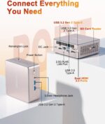 GEEKOM A5 Mini PC (2025) with AMD Ryzen 7 5825U, 16GB RAM, 512GB NVMe SSD, 2.5" SATA HDD, Radeon Vega 8 Graphics, Windows 11 Pro, 8K Quad Display, Dual HDMI, 6 X USB, SD 4.0 Slot, VESA/Home/Office - Image 8