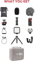 Smartphone Video Vlogging Kit Metal Microphone Light Tiktok YouTube Podcast Equipment for iPhone 15/14/13 Mini/Pro/Max, Android Smartphone (V-Master) - Image 8