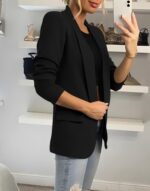 KIRUNDO Womens Blazer 2025 Spring Fall Bussiness Casual Long Sleeve Open Front Work Office Dressy Suit Jackets with Pockets - Image 6