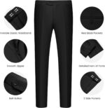 WULFUL Men’s Slim Fit Suit One Button 3-Piece Blazer Dress Business Wedding Party Jacket Vest & Pant - Image 7