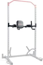 Sunny Health & Fitness Power Cage Squat Rack Upgrade Attachments, Dip Bar, Plate Bar Holder, Belt Squat, J Hook, Lat, Adapter, U Ring, Pull Up Bar, Landmine, Captain's Chair, Tricep Rope For Home Gym - Image 2