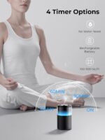 Waterless Essential Oil Diffuser: Battery Mini Scent Diffusers for Home&Car with 8 Color LED Night Light — Cool Mist Aroma Machine Deep Black - Image 5