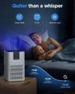 Air Purifiers for Home Large Room Up to 1250 Ft²,MOOKA H13 HEPA Air Purifier for Pets Dust Odor Smoke,Aromatherapy Function,Air Cleaner with 15dB Quiet Sleep Mode for Bedroom Office Living Room,White - Image 6