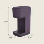 BELLA Single Serve Coffee Maker, K Cup & Coffee Ground Compatible with Removable, Adjustable Drip Tray, Auto Shutoff & Reusable Dishwasher Safe Accessories, Brews 6oz to 14oz, 1000 Watt, Plum - Image 9
