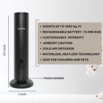 Max Wireless Diffuser for Home – Rechargeable Battery-Operated Waterless Scent Diffuser |Covers 1500 Sq Ft | Cold-Air Technology | Black | Hotel-Inspired Oils Included - Image 3