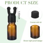 Chunful 2 Pcs Essential Oil Inhaler Leakproof Double Hole Aroma Nasal Inhaler Cap Mini Perfume Dispenser Bottle for Enhances Aromatherapy(Black) - Image 3