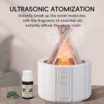 Campfire Flame Fire Diffuser, Bonfire Aromatherapy Essential Oil Diffuser, 250ml Wood Cool Mist Humidifier for Home,Bedroom,Office, Remote Control, Auto Shut-Off, Night Light, Gift (White) - Image 6