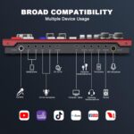 Podcast Equipment Bundle for 2,Audio Interface DJ Mixer With 3.5mm XLR Condenser Microphone for Living Streaming,Recording,Gaming,TikTok,YouTube,PC,Smartphone (Red) - Image 6