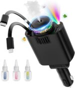 Retractable Car Charger with Aromatherapy and Starlight, 5 in 1 USB C Car Charger for iPhone 16 15 14 13 12 11, Fast Charging Compatible with iPhone Android (Black) - Image 2