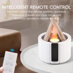Campfire Flame Fire Diffuser, Bonfire Aromatherapy Essential Oil Diffuser, 250ml Wood Cool Mist Humidifier for Home,Bedroom,Office, Remote Control, Auto Shut-Off, Night Light, Gift (White) - Image 7