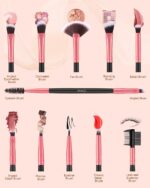 BESTOPE PRO Makeup Brushes 16 Pcs Makeup Brush Set, Blending Brush for Foundation, Premium Synthetic Powder Concealers Makeup Brushes for Eyes and Face, Eye Shadows Brushes, Eyeliner Make Up Brushes - Image 4