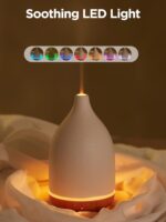 InnoGear Oil Diffuser, 150ML Ceramic Diffuser for Essential Oils Handcrafted Aromatherapy Diffuser Ultrasonic Cool Mist Humidifier with 2 Mist Modes Waterless Auto Off for Room Office, White - Image 7