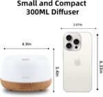300ML Essential Oil Diffuser with 7-Color LED Lights and Remote Control, Modern Minimalist Design, High-Efficiency Ultrasonic Mist Aromatherapy Diffuser for Home - Image 3
