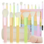 18-Pcs Makeup Brush Set for Beginners - Travel-Friendly with Soft Arthritis-Friendly Handles & Non-Shedding Bristles | Includes Storage Bag, Eyeshadow Brushes & Sponges (Multi-Color) - Image 2