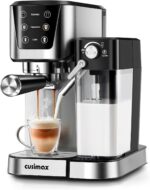 Espresso and Cappuccino Machine 20 Bar, Latte Machine with Automatic Milk Frother, Espresso Maker in Stainless Steel Design,1350W Coffee Maker with Touchscreen for Home (Silver) - Image 2