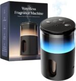 Waterless Essential Oil Diffuser: Battery Mini Scent Diffusers for Home&Car with 8 Color LED Night Light — Cool Mist Aroma Machine Deep Black - Image 2