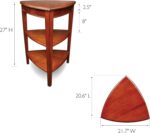 Shield Solid Wood Tiered End Table with Shelves, Glazed Auburn Brown, Perfect for Living Rooms, Bedrooms, and Small Spaces – Leick Home, 9009 - Image 3