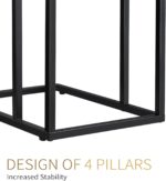 C Shaped Side Table Set of 2, Skinny Sofa Table for Sofa and Bed, Couch Tables That Slide Under, Small End Tables for Living Room, Bedroom or Small Spaces, Black - Image 8
