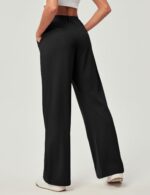 Ewedoos Wide Leg Pants Woman Stretchy Work Dress Pants Women Pull on Business Casual Slacks Trousers Fall Outfits 26"/28" - Image 3