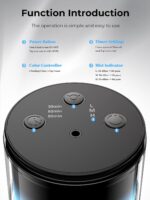 Waterless Essential Oil Diffuser: Battery Mini Scent Diffusers for Home&Car with 8 Color LED Night Light — Cool Mist Aroma Machine Deep Black - Image 10