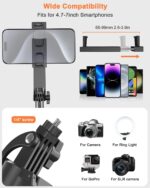 71” Auto Face Tracking Tripod for iPhone with Light,360° Rotating Phone Stand with Rechargeable Remote Control for TikTok Vlog Video Recording, Phone Tripod for Android Camera/GoPro/Ring Light - Image 8
