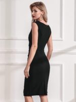 Miusol Women's Retro Ruffle Style Slim Work Pencil Dress - Image 5