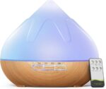 Essential Oil Diffuser for Home: 500ML Aroma Diffuser for Hotel Office Yoga Room - Humidifier with 14 Colors LED Night Light for Kids/Women Home Relaxation,Brown - Image 2