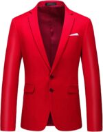 MOGU Men's Slim Fit Sport Coat Blazer Casual Formal Suit Jacket for Party Business Wedding Prom and Homecoming - Image 2
