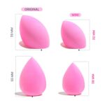 AOA STUDIO Collection MiNi Makeup Sponge Set Blender Latex Free and High-definition of 6 For Powder Cream Liquid, Super Soft Wonder Beauty Cosmetic 3 Tear Drop + Beveled Shape (Pink) - Image 5
