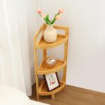 3-Tier Bamboo Corner Shelf, Plant Corner Display Shelf, Multipurpose Shelving Unit for Small Space, Living Room, Easy Assembly, Natural - Image 3