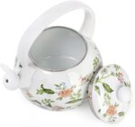 Jucoan 2.3 Quart Vintage Enamel Tea Kettle, Whistling Tea Kettle for Stove Top, Floral Enamel on Steel Teakettle Teapot for Home Kitchen Camping, Gift for Wedding Housewarming Thanksgiving Christmas - Image 4