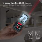 Laser Measure Device, MiLESEEY 229ft Digital Laser Tape Measure with Upgrade Electronic Angle Sensor, 2mm Accuracy, Area Measurement,Volume and Pythagoras, 2" LCD Backlit,Mute, Battery Included - Image 9