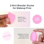 AOA STUDIO Collection MiNi Makeup Sponge Set Blender Latex Free and High-definition of 6 For Powder Cream Liquid, Super Soft Wonder Beauty Cosmetic 3 Tear Drop + Beveled Shape (Pink) - Image 7