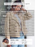 Saodimallsu Women Crop Double Breasted Trench Coat Raglan Sleeve Work Office Cropped Jacket With Pockets - Image 7