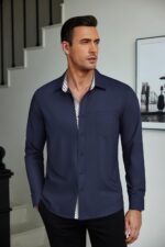 COOFANDY Mens Dress Shirts Long Sleeve Button Down Shirts Untucked Wrinkle-Free Business Casual Shirts - Image 4
