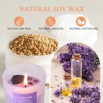 3 Soy Scented Candles for Women- 15OZ Candles for Home Scented with Crystals, Lavender/Vanilla/Rose Aromatherapy Candle Set - Image 4