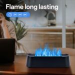 7Color Aroma Diffuser with Remote,Volcano Diffuser for Home Large Room，Flame Diffuser Humidifier 10.7"×3"×3.1" (Black-01) - Image 4