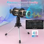 ZealSound Studio Recording Microphone, Condenser Broadcast Microphone w/Stand Built-in Sound Card Echo Recording Karaoke Singing for Phone Computer PC Garageband Smule Live Stream & YouTube (Gold) - Image 5
