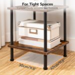 HOOBRO 6-Tier Corner Shelf, Corner Square Rack Display Shelf, Tall Storage Rack Plant Stand, Bookcase for Small Spaces, Living Room, Home Office, Kitchen, Rustic Brown and Black BF55CJ01 - Image 9