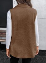 EVALESS Long Fleece Vest Women Sleeveless Sherpa Jacket Winter Cloting for Women Warm Button Down Coat Outerwear - Image 6