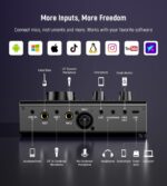 Synido Podcast Equipment, Audio Interface for Podcasting with Pro-preamp, 48V Phantom, DJ Mixer Effects, 9 Customize Sound Pads, XLR Input/6.35/3.5 Line In, for Live Streaming/Music Recording/Gaming - Image 8