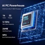 GEEKOM GT1 Mega AI Mini PC, with Intel 14th Gen Core Ultra 9 185H | 32GB DDR5 1TB NVMe SSD | Intel Arc Graphics | Dual 2.5G LAN & WiFi 7 | 8K Quad Display | Windows 11 Pro | 3-Year Warranty | SD Solt - Image 3