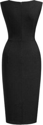 Miusol Women's Retro Ruffle Style Slim Work Pencil Dress - Image 7