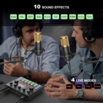 Podcast Equipment Bundle for 2, Voice Changer with Audio Interface, 3.5mm Podcast Condenser microphone, for Podcast Recording,Streaming,Gaming,PC,Smartphone,Ps4/5,DJ,YouTube,TikTok - Image 5